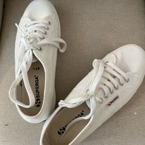 SUPERGA white platform sneakers